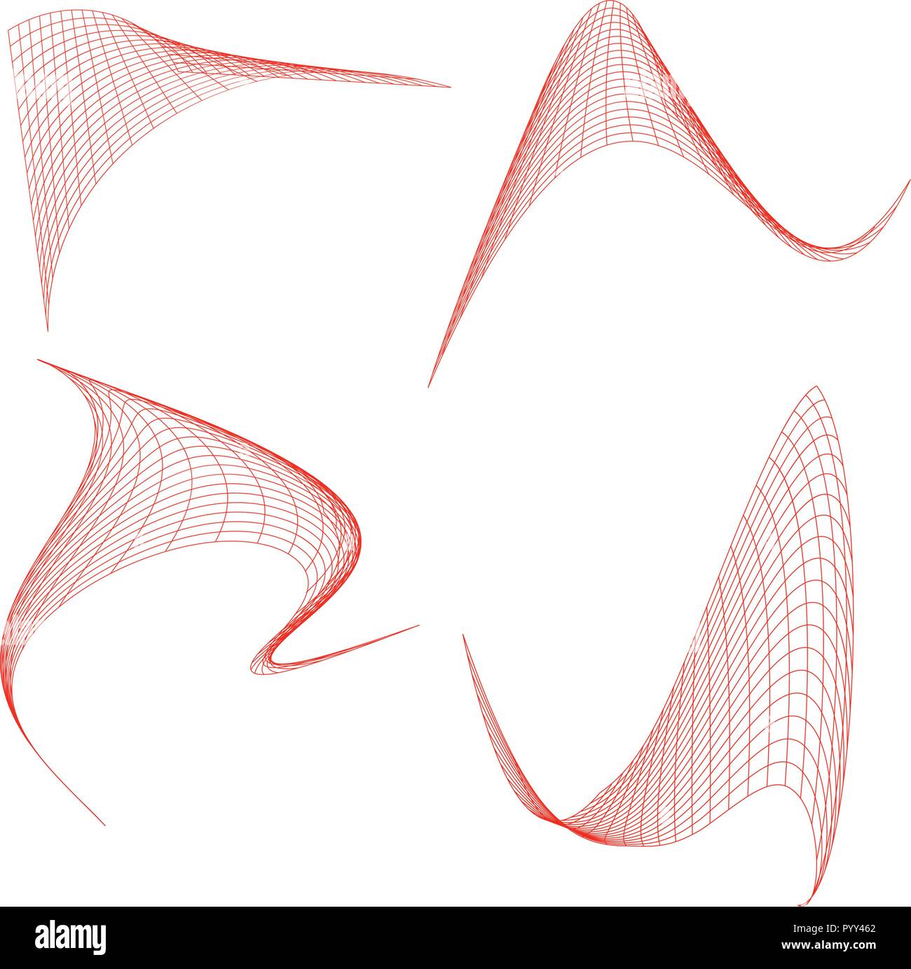 Wire Waveframe Graphics Abstract waving wireframed surfaces - Vector Stock Vector Image & Art ...