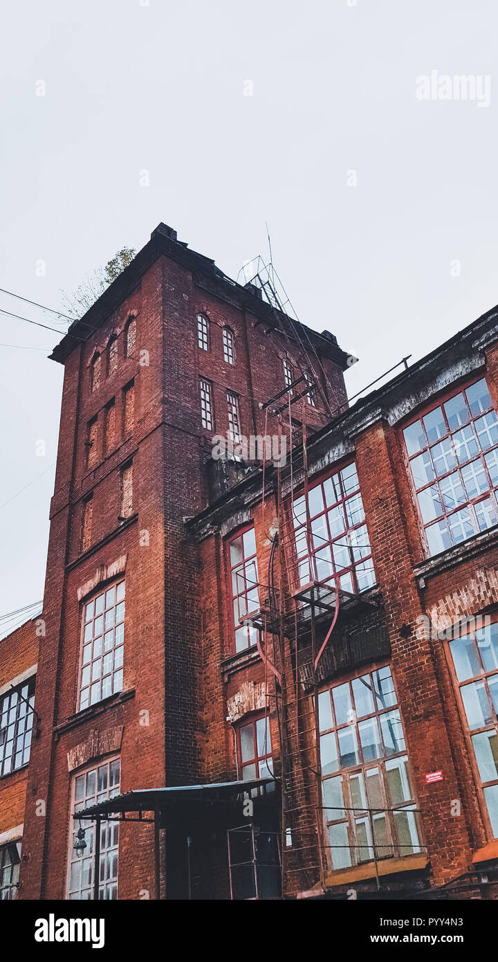 Brick factory facade perspective hires stock photography and images