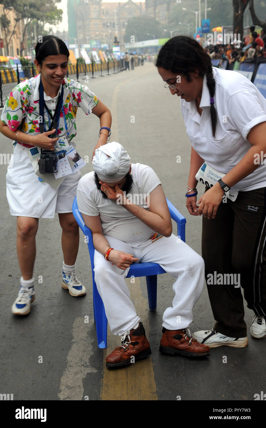 disabled participant in Marathon, Mumbai, India, Asia Stock Photo