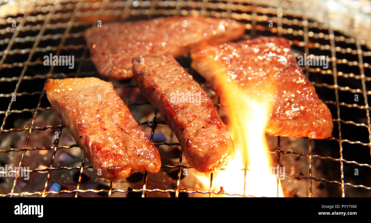 Hida beef barbecue in Kyoto Stock Photo Alamy