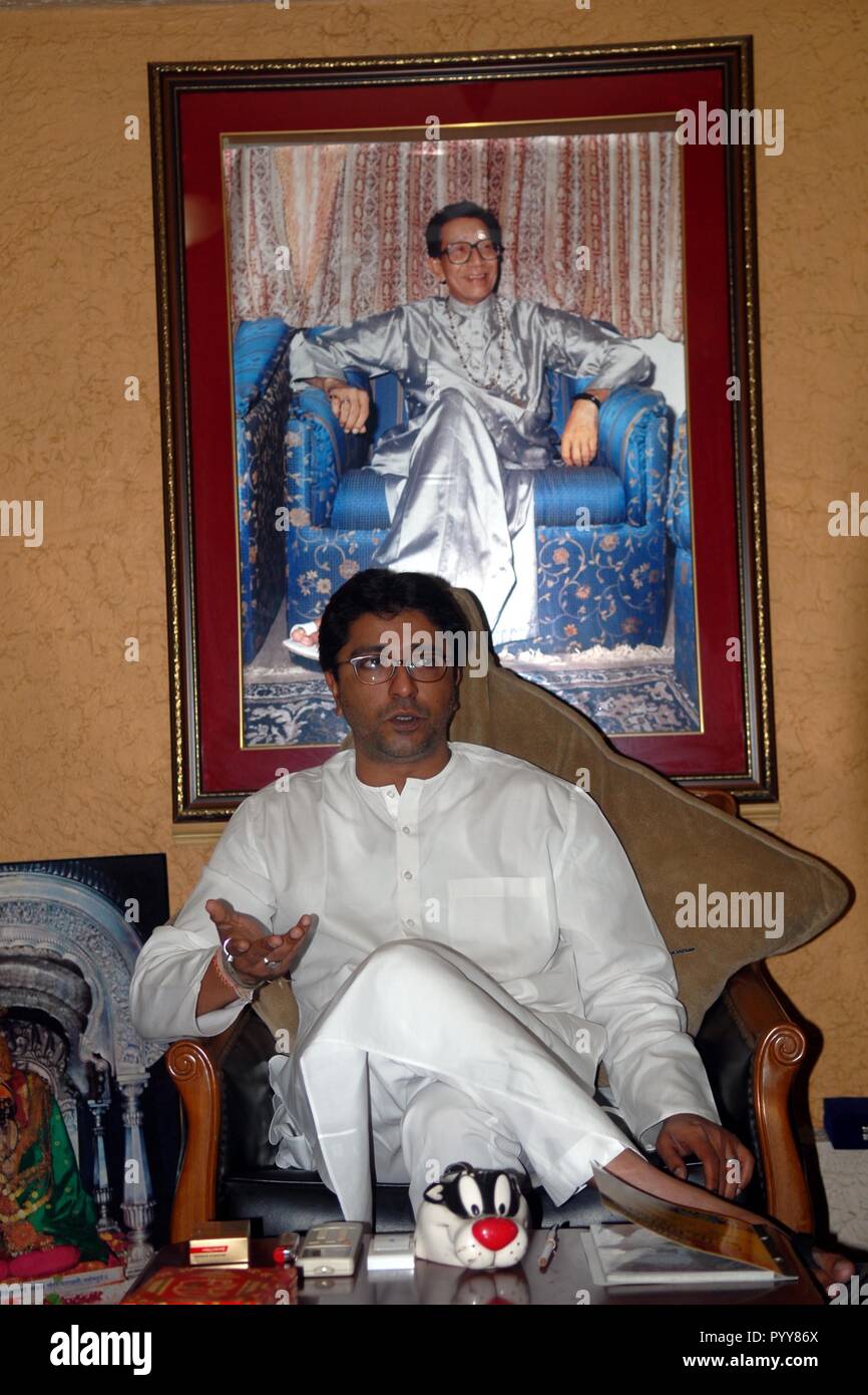 Maharashtra Navnirman Sena leader Raj Thackeray, India, Asia Stock Photo