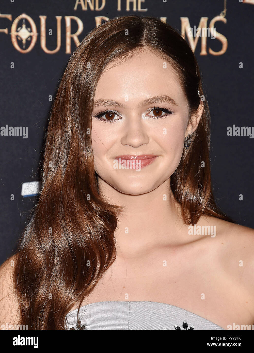 OLIVIA SANABIA American film actress at  the premiere of Disney's 'Nutcracker And The Four Realms' at the Ray Dolby Ballroom on October 29, 2018 in Hollywood, California. Photo:Jeffrey Mayer Stock Photo