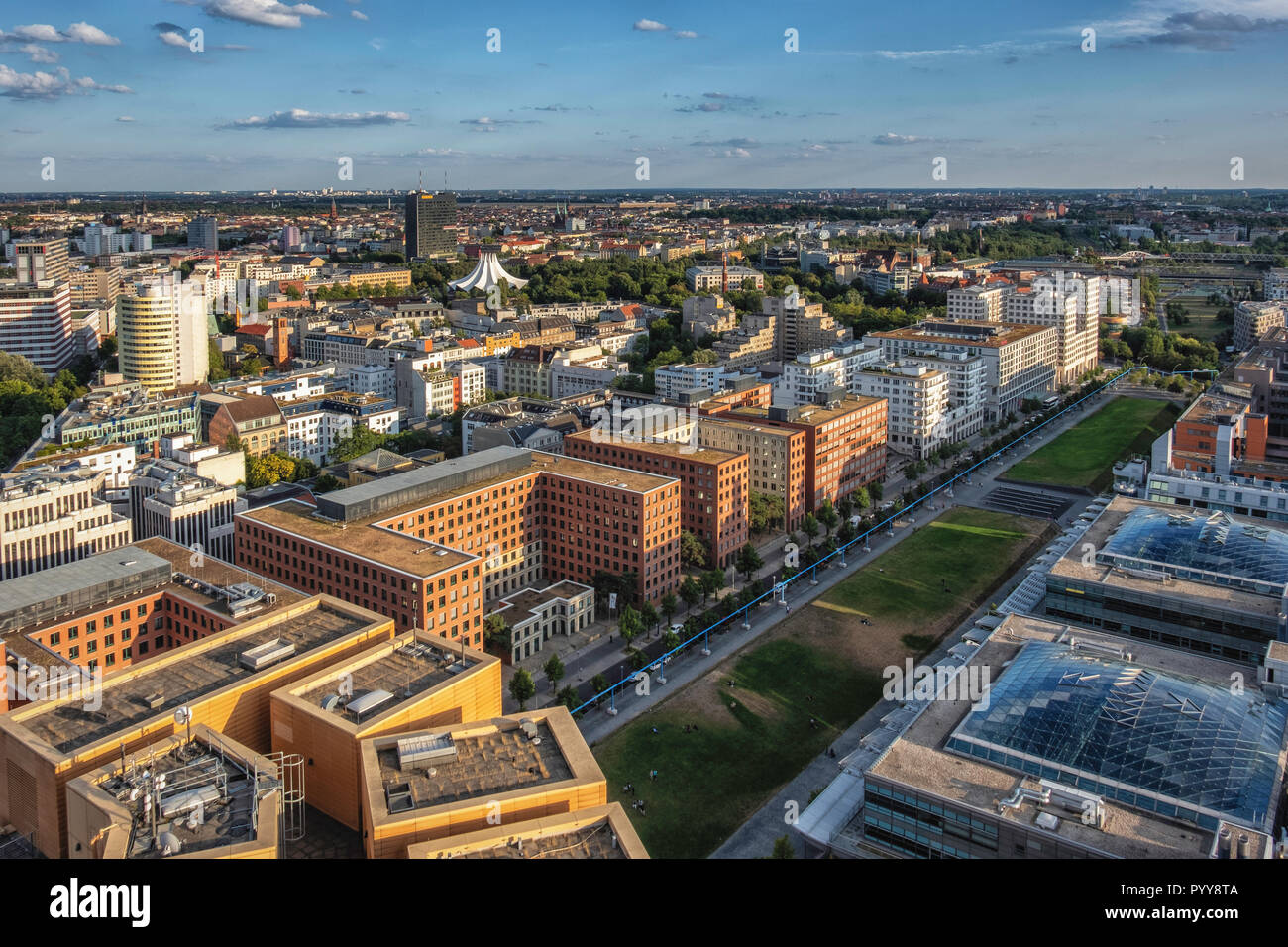 Berlin-Mitte,Potsdamer Platz. Aerial view from Panoramapunkt viewing