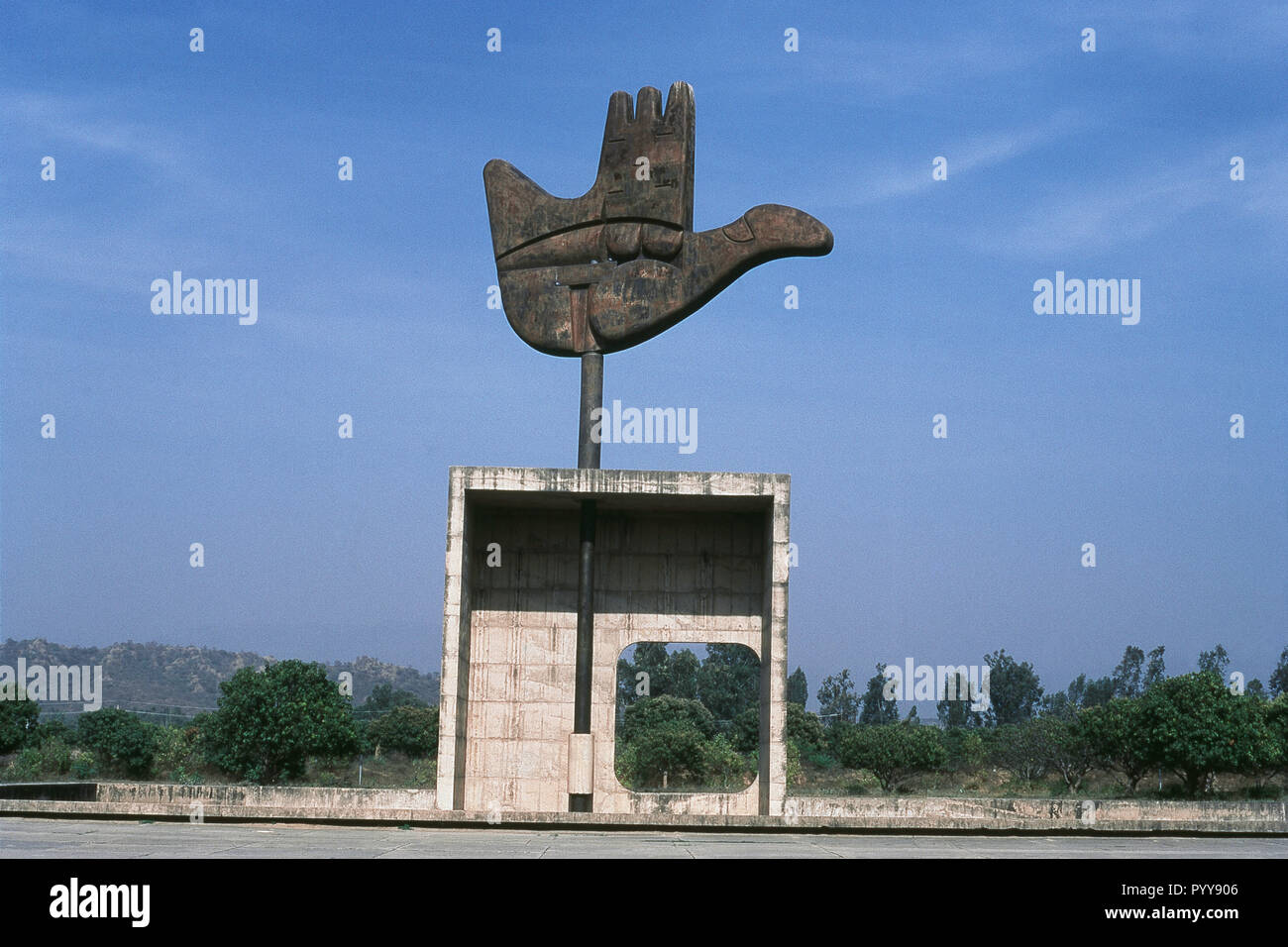 City Symbol, Open Hand Monument, Capital Complex, Chandigarh, Union Territory, India, Asia Stock Photo