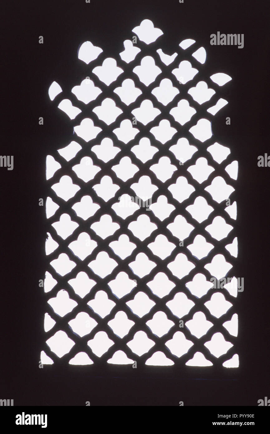 Carved stone jali, Badi Mahal, City Palace, Udaipur, Rajasthan, India