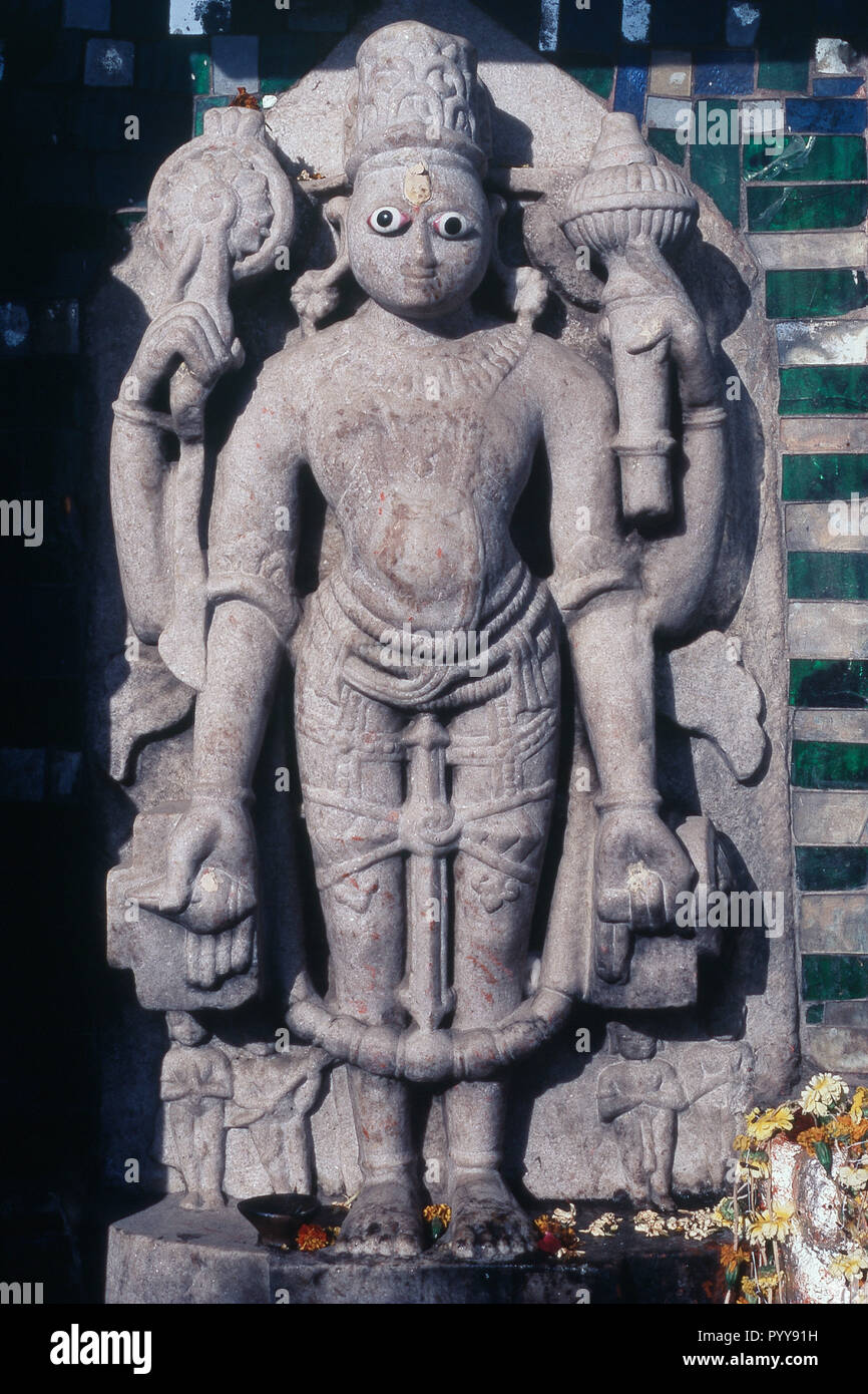 Lord Vishnu idol, Jagdish Temple, Udaipur, Rajasthan, India, Asia Stock Photo