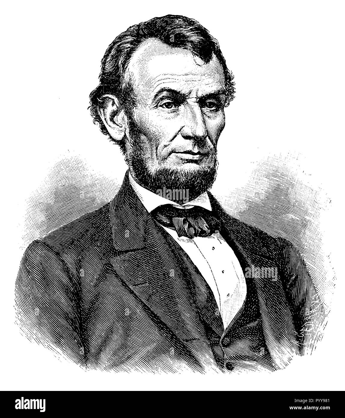 Abraham Lincoln Photograph In A Black Wood Frame - Historical Artwork From 1864 - US President Portrait - (8.5" X 11") - Semi-Gloss