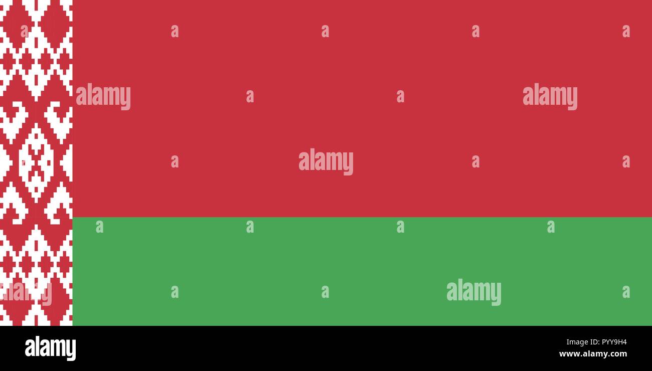Simple flag of Belarus. Correct size, proportion, colors. Stock Vector