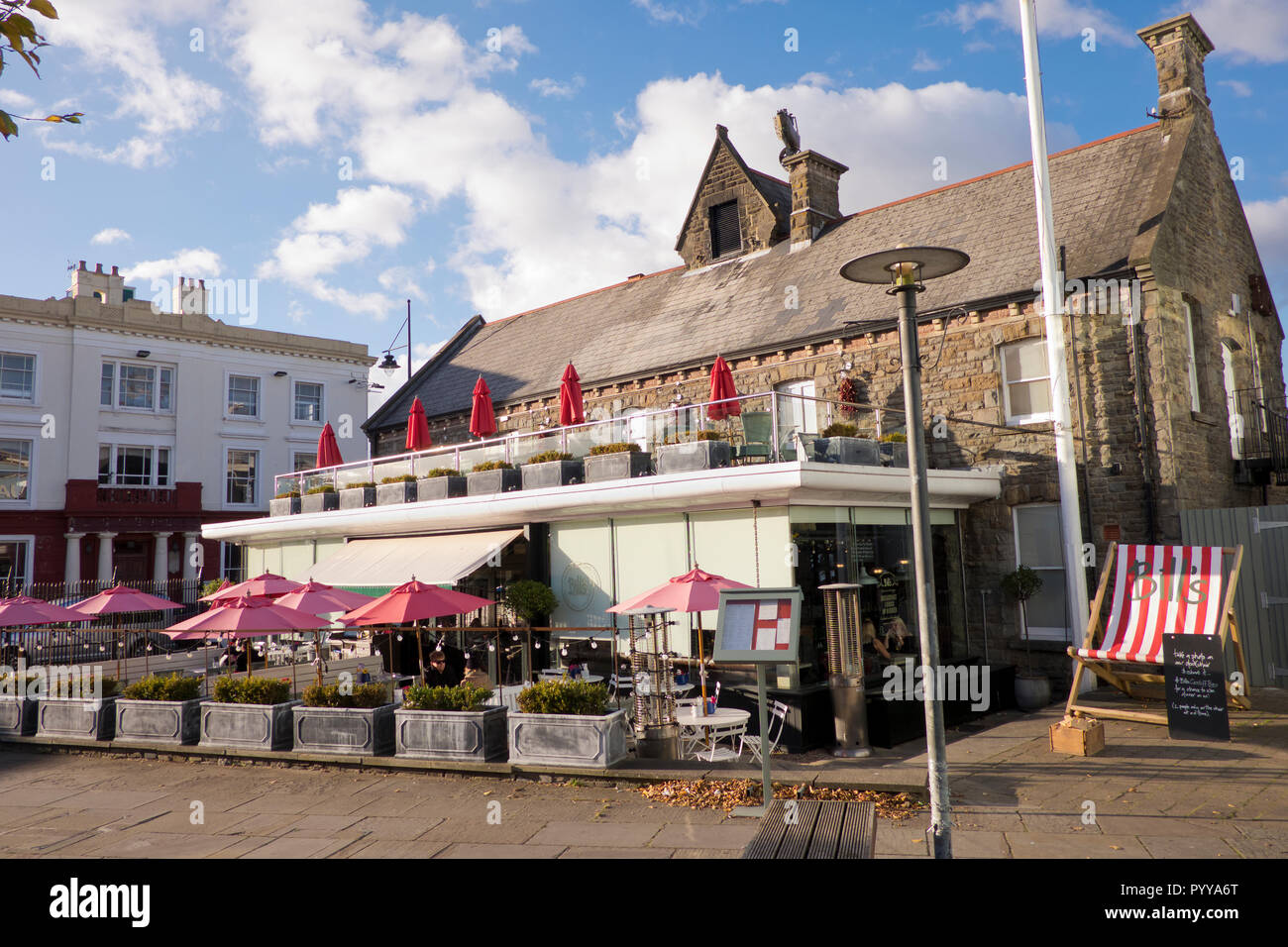 Exterior of Bill's Restaurant in Cardiff bay Wales Stock Photo - Alamy