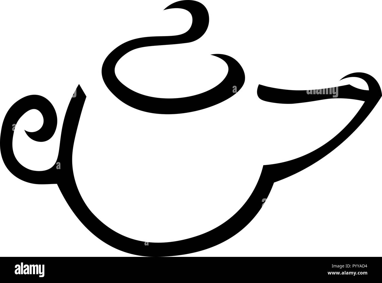 Kettle vector outline isolated. tea sign. logo icon Stock Vector
