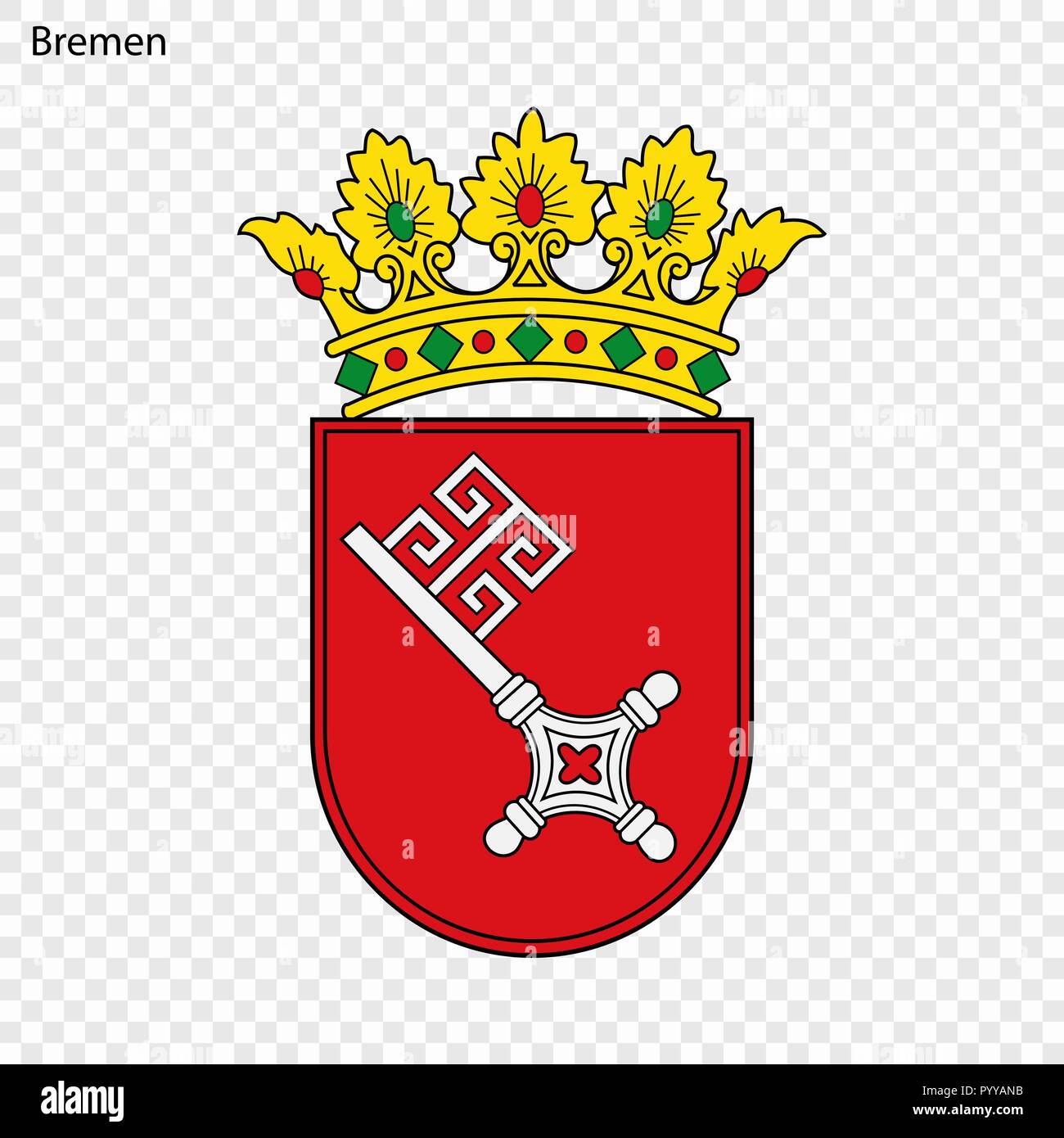 With the coat of arms of the city of bremen hi-res stock photography