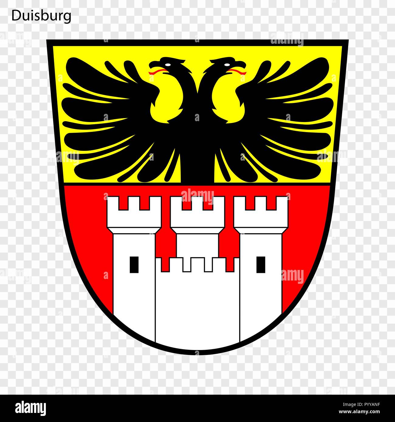 Emblem of Duisburg. City of Germany. Vector illustration Stock Vector