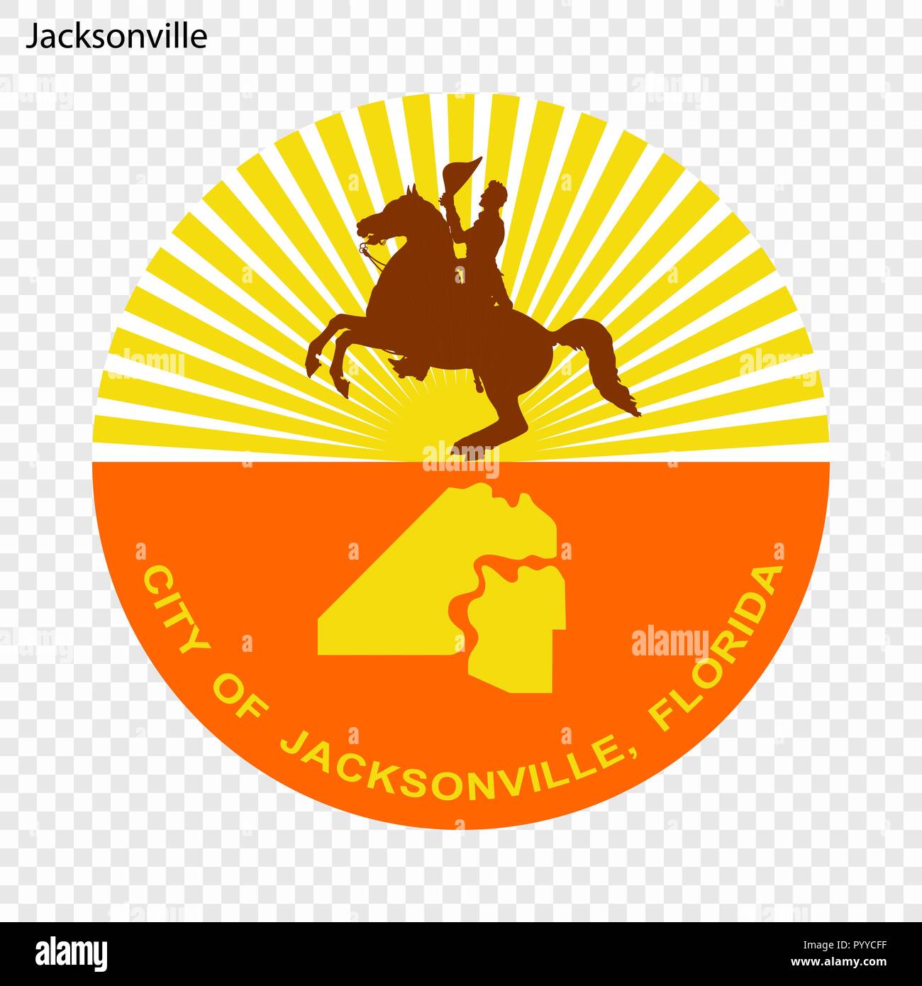 Emblem of Jacksonville. City of USA. Vector illustration Stock Vector ...