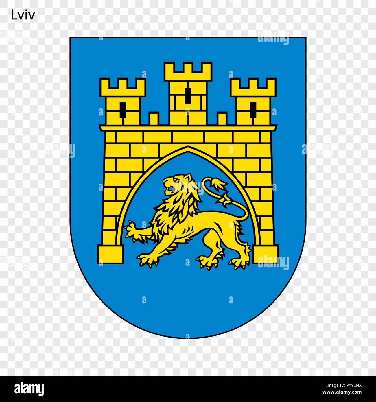 Emblem of Lviv. City of Ukraine. Vector illustration Stock Vector