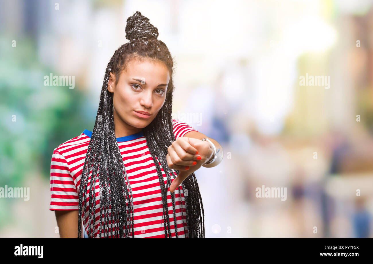 Young braided hair african american girl over isolated background ...