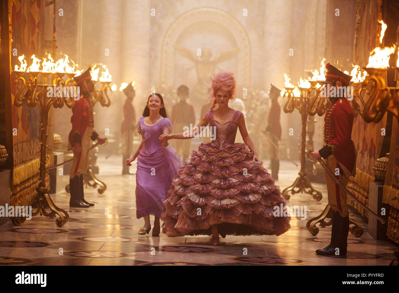 THE NUTCRACKER AND THE FOUR REALMS, center, from left Mackenzie Foy