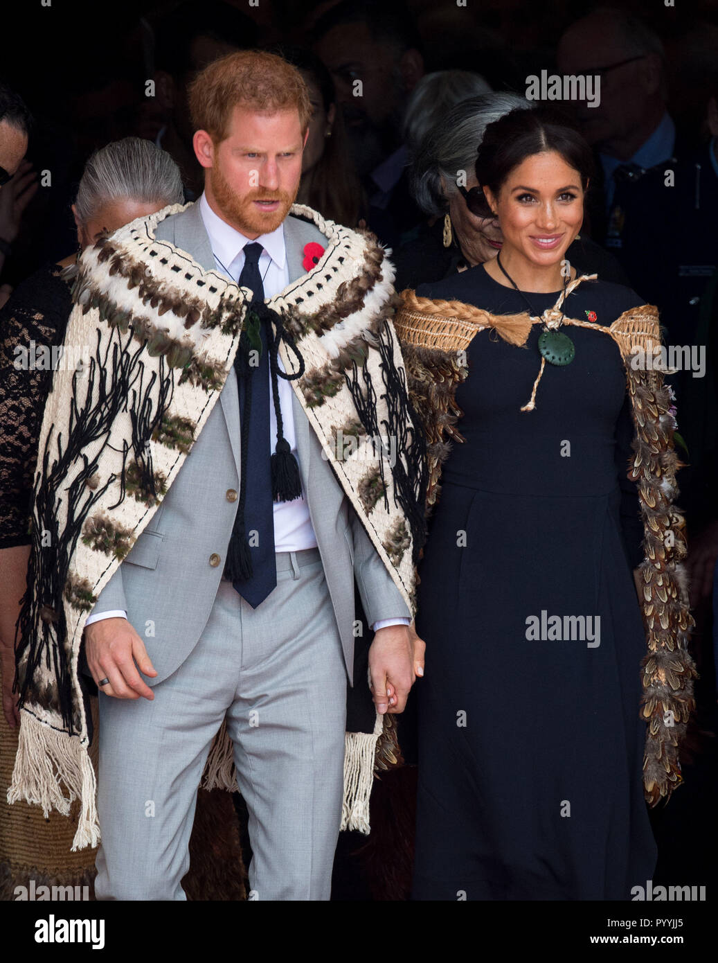 The Duke and Duchess of Sussex wear traditional Maori cloaks called Korowai during a visit to Te Papaiouru, Ohinemutu, in Rotorua, before a lunch in honour of Harry and Meghan, on day The Duke and Duchess of Sussex wear traditional Maori cloaks called Korowai during a visit to Te Papaiouru, Ohinemutu, in Rotorua, before a lunch in honour of Harry and Meghan, on day