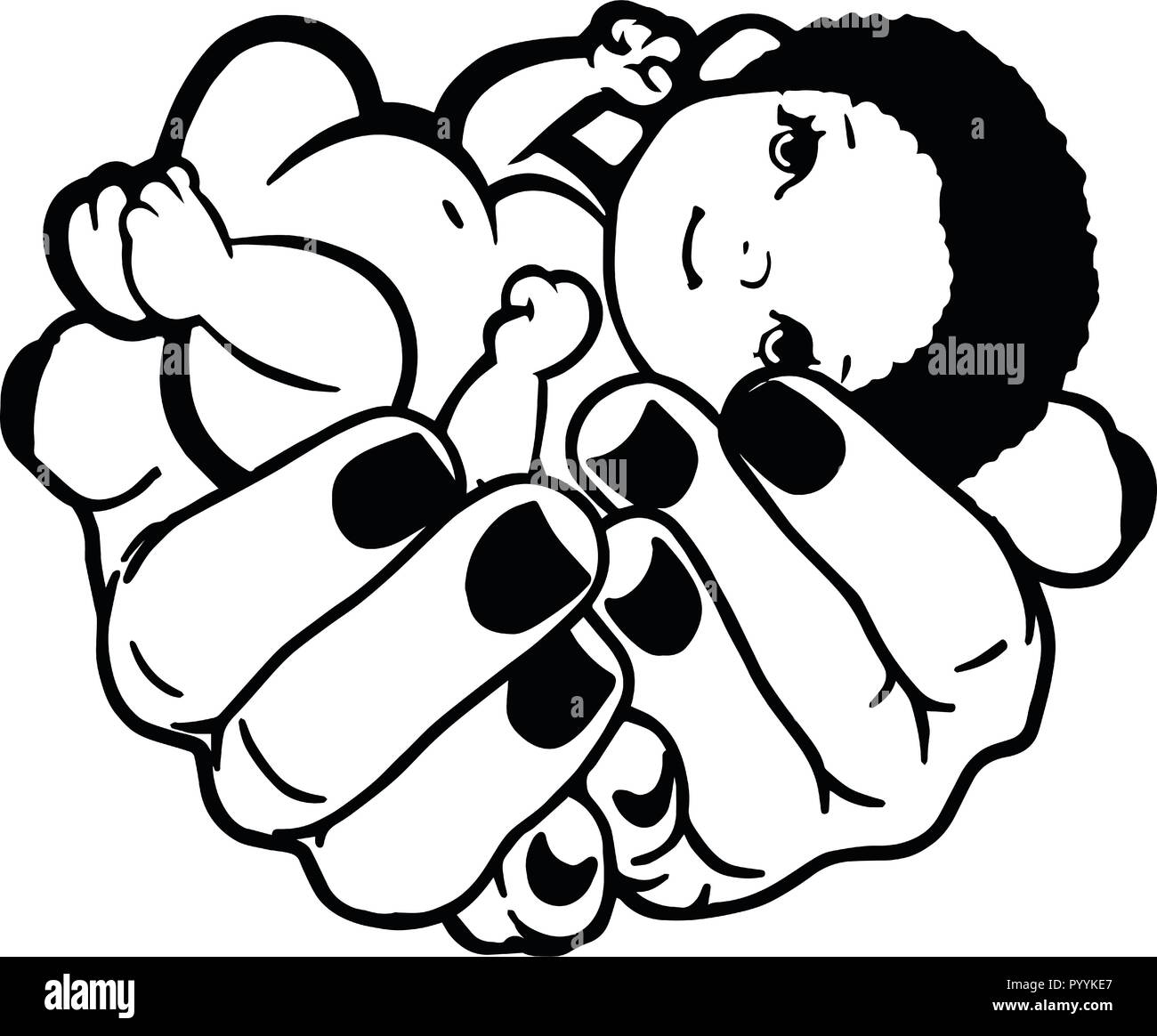 This is a Baby sleeping, Kids Praying God Toddler Toddler Boy African-American  Ethnicity Student Smiling Playful Child Stock Vector Image & Art - Alamy