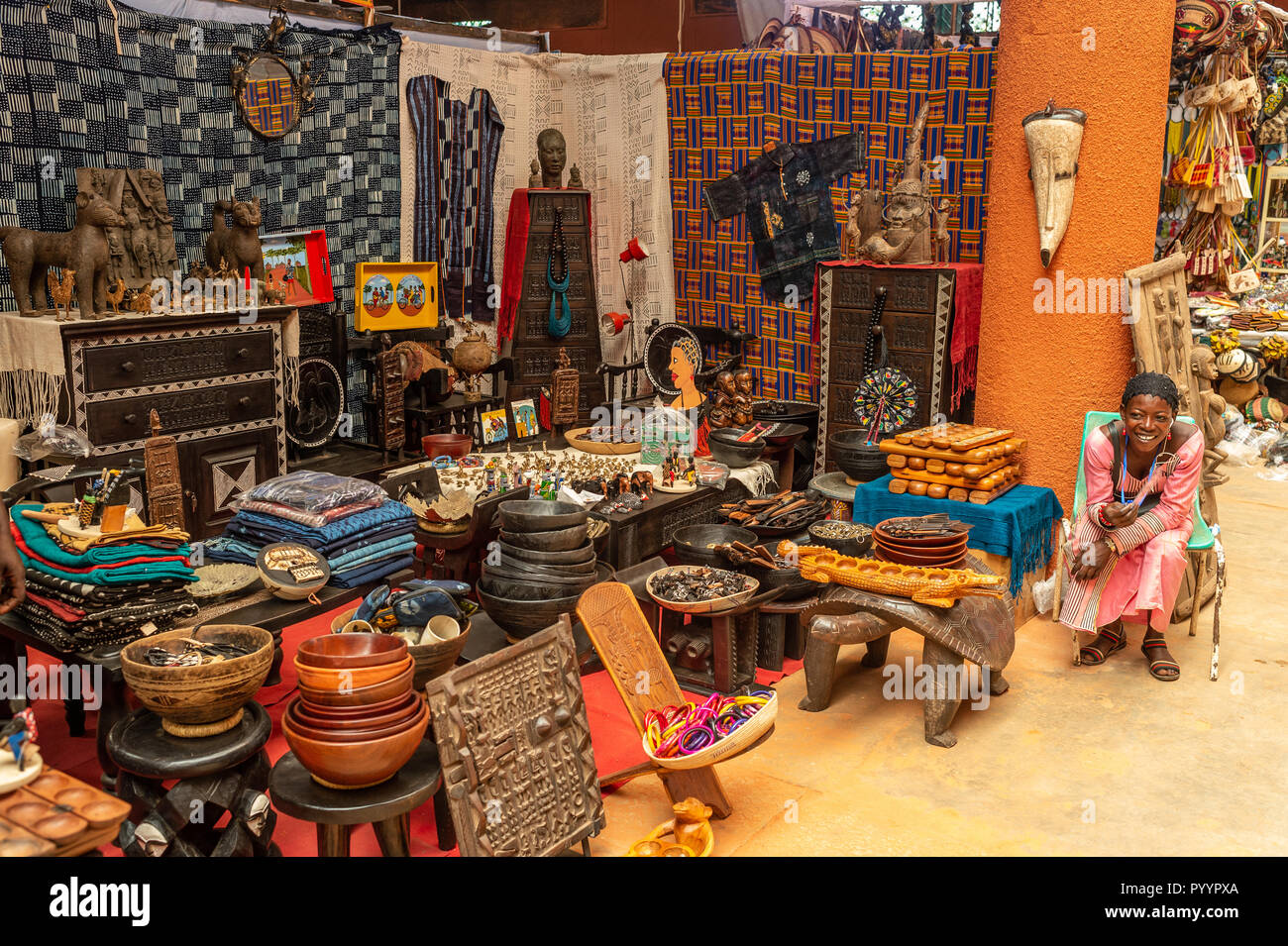 SIAO Ouagadougou, International Arts and Handicrafts Trade Show, regional Fair, 26 Oct. - 04 Nov. 2018, Ougadoungou, Burkina Faso, Africa Stock Photo