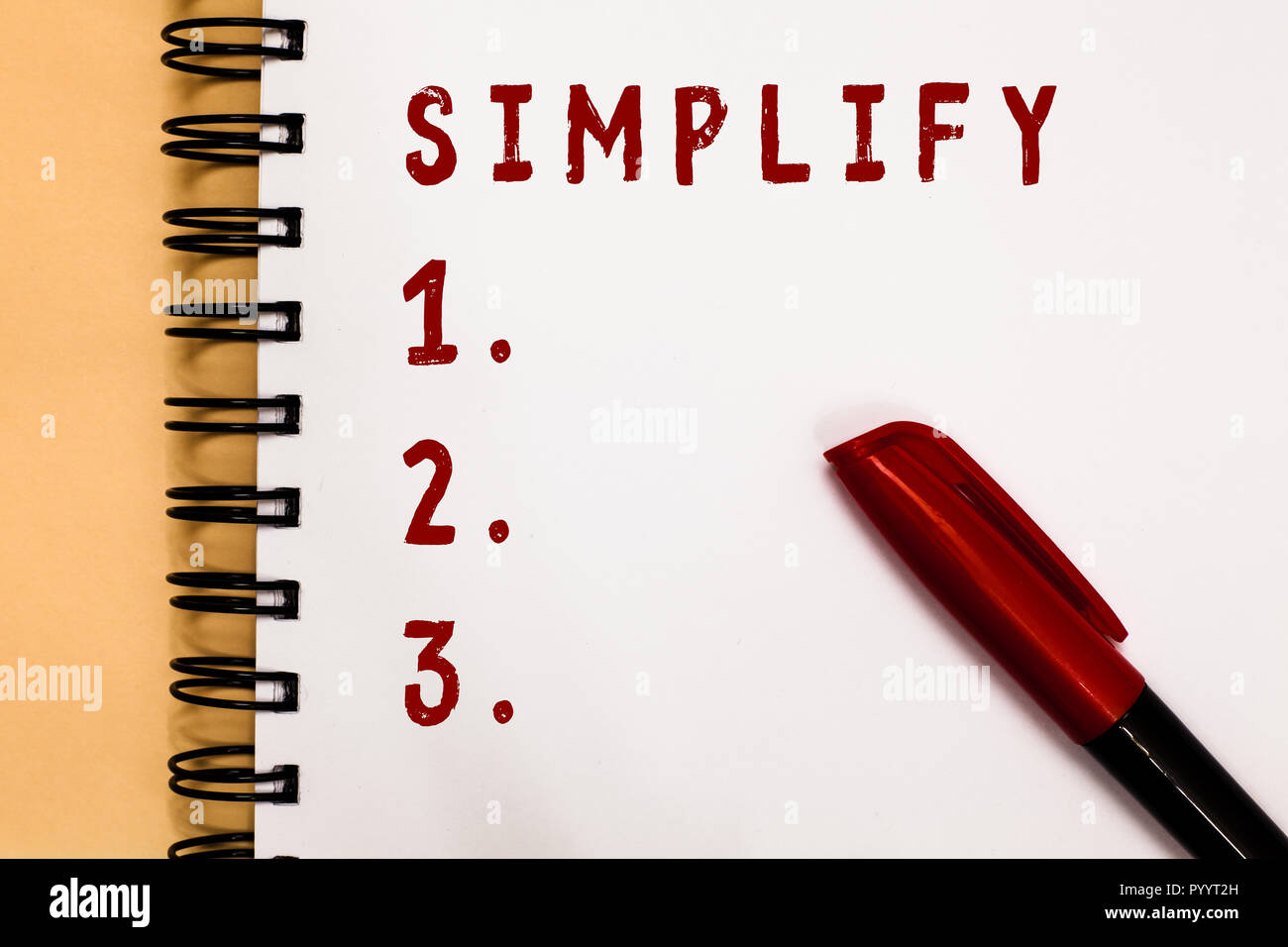 Handwriting text Simplify. Concept meaning make something simpler or easier  to do or understand unravel Stock Photo - Alamy