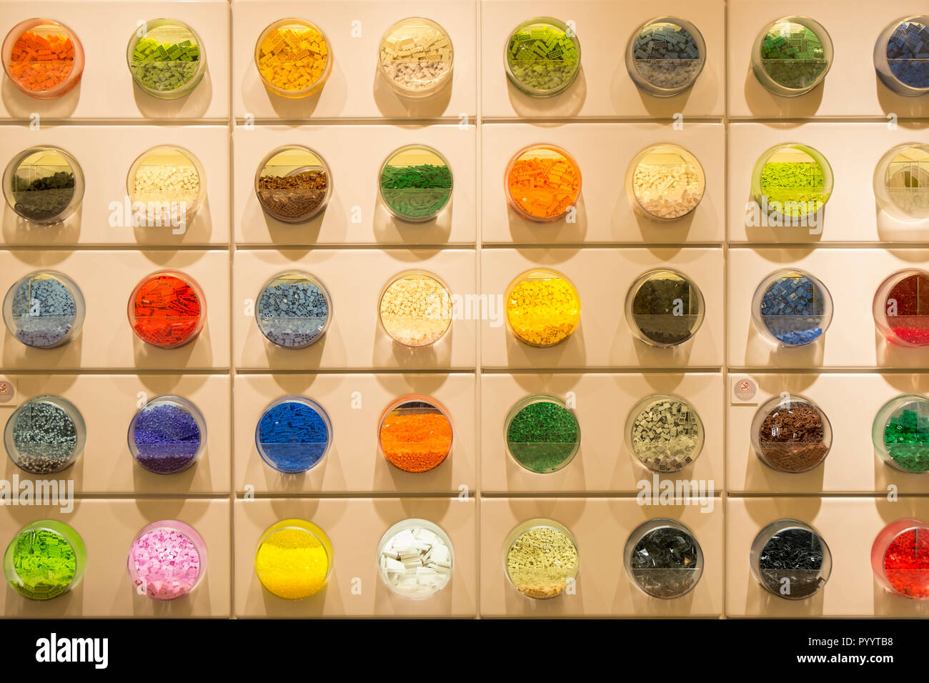 A wide variety of Lego bricks available at the Lego store in Copenhagen,  Denmark Stock Photo - Alamy