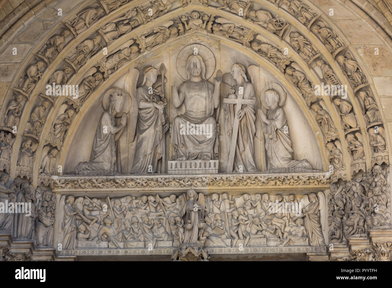 Paris - Last Judgment Tympanum of the Sainte Chapelle, built in 1239 ...