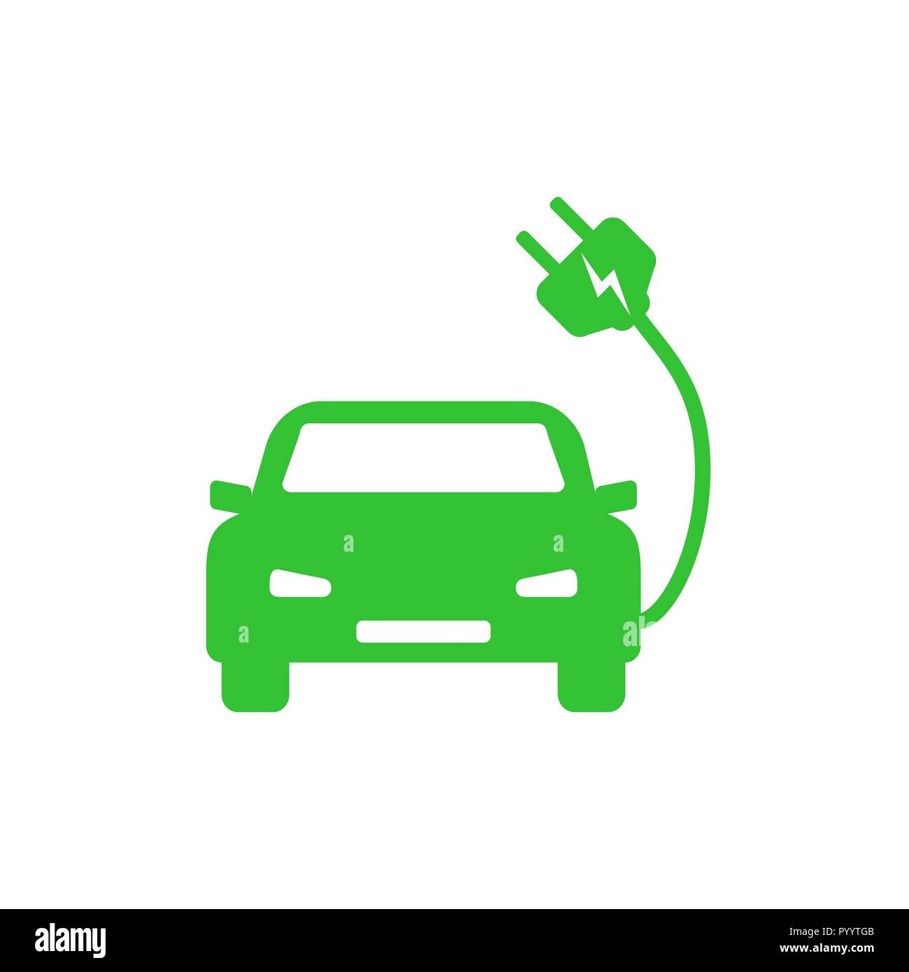 Electric auto icon. Flat design. Vector illustration. Stock Vector