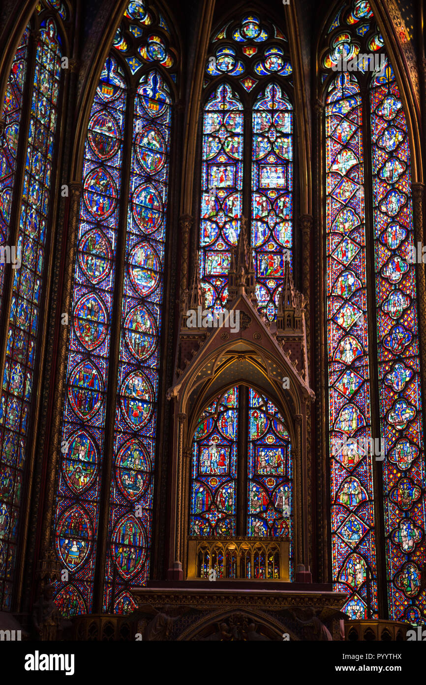 Paris Interiors Of The Sainte Chapelle Holy Chapel The