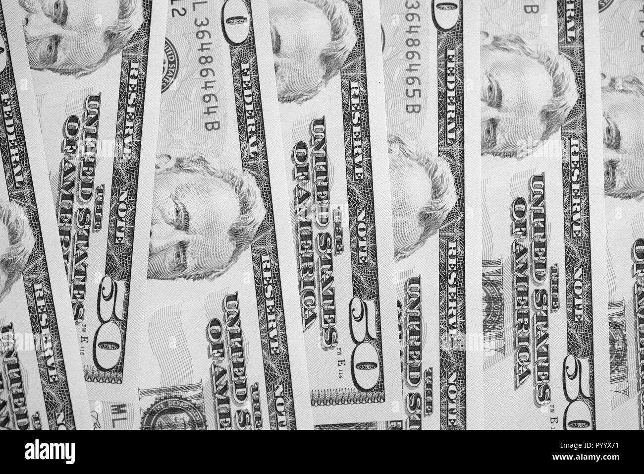 Fifty dollar bills Black and White Stock Photos & Images - Alamy