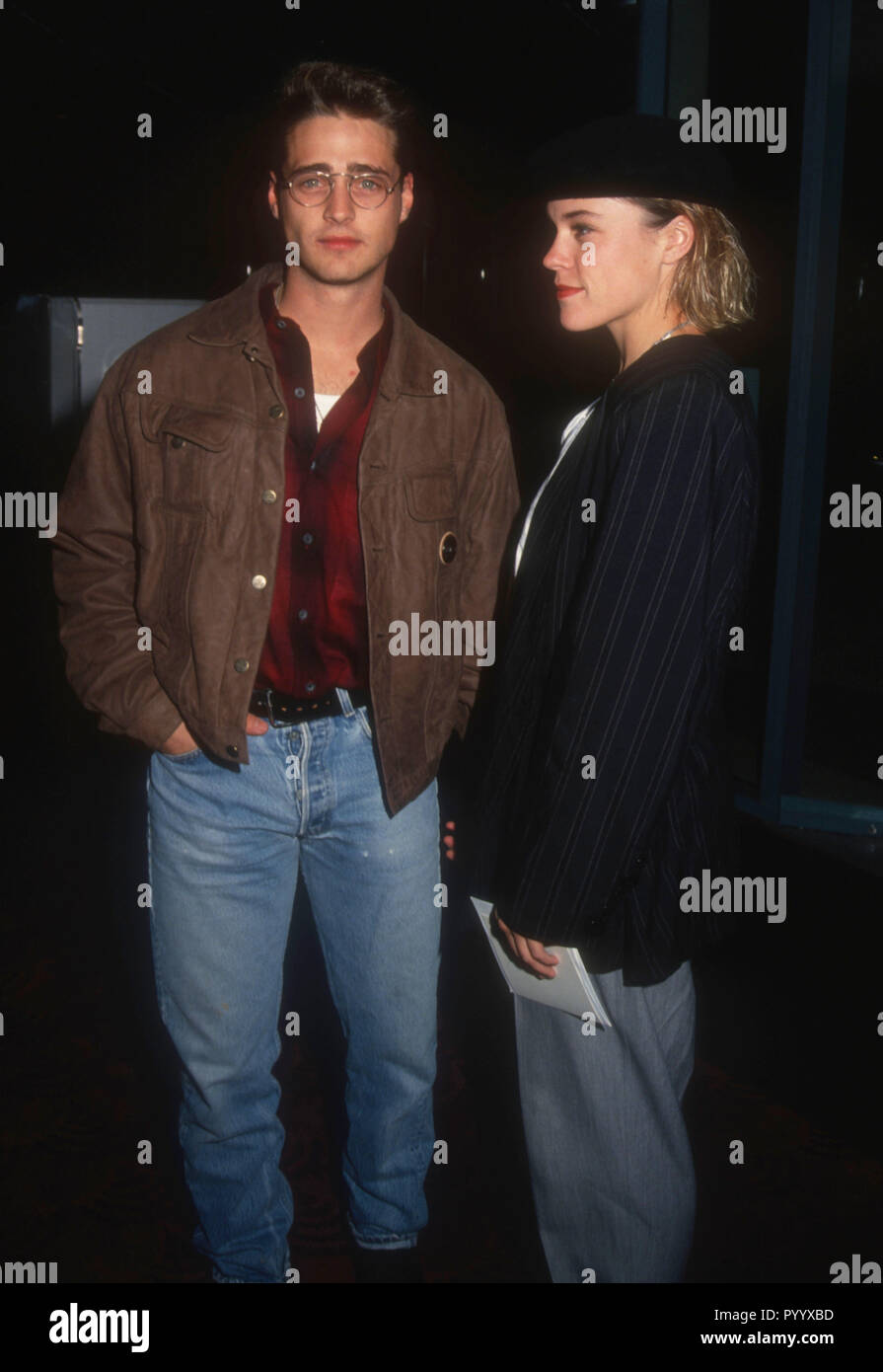 Los Angeles Ca December 3 Exclusive Actor Jason Priestley And Actress Christine Elise Attend Event On December 3 1992 In Los Angeles California Photo By Barry King Alamy Stock Photo Stock Photo Alamy