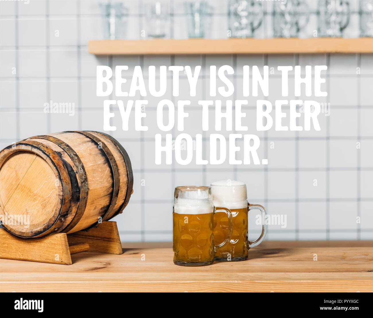 Beauty is in the eye of the beer holder hires stock photography and