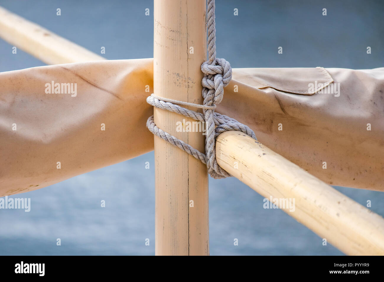 Rigging of a sailboat Stock Photo Alamy