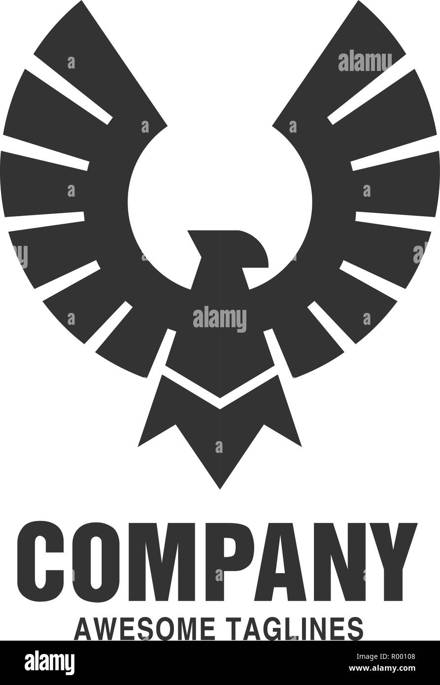 Falcon Eagle Bird Logo Black Color Template Vector Design Stock Vector Image Art Alamy