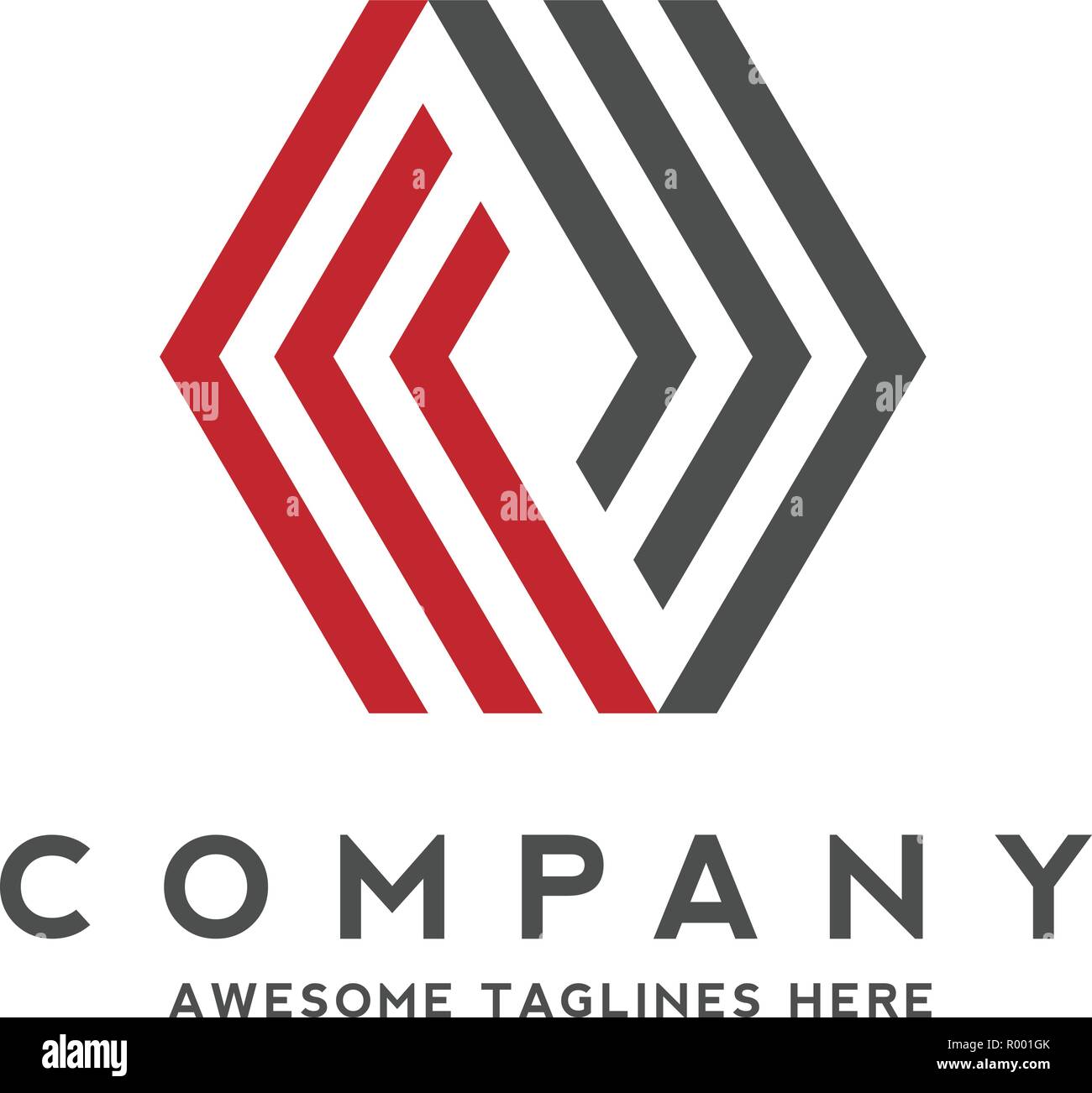 creative geometric lines as hexagon vector logo concept illustration Stock Vector