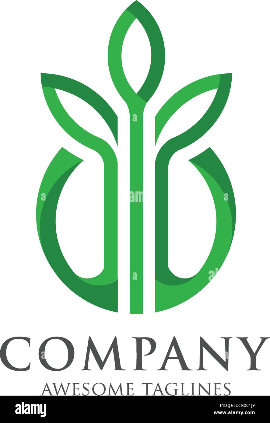 Design shape leaf logo and circle green color, Leaf logo eco graphic ...