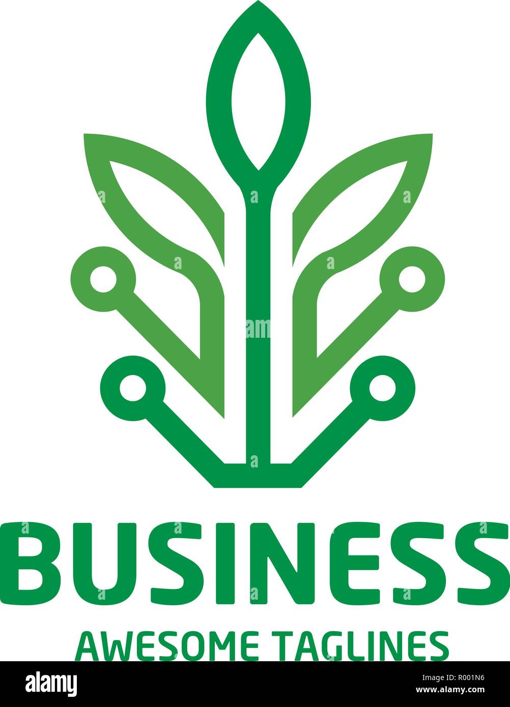 Design shape leaf logo and circle green technology color, Leaf logo eco ...