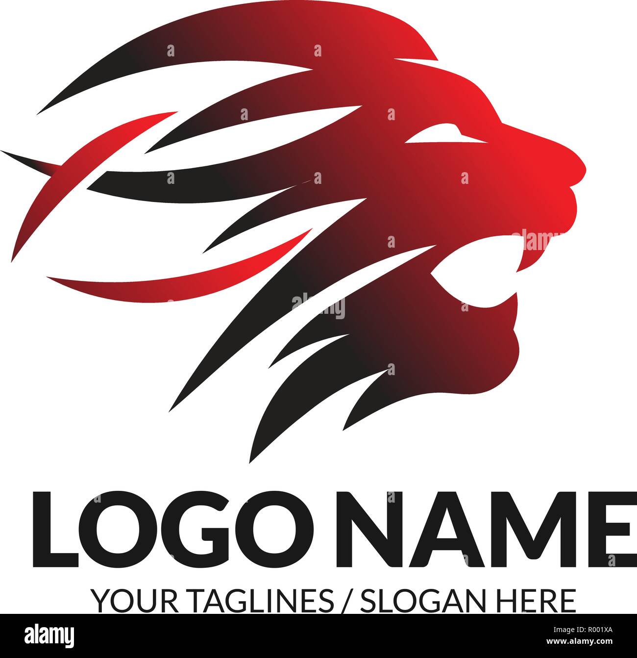 best Lion head logo vector concept illustration. Lion head roaring graphic illustration. Stock Vector