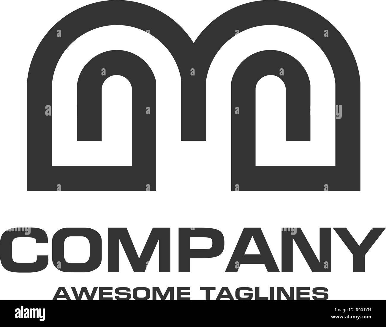 creative initial letter m geometric business logo design template Stock ...
