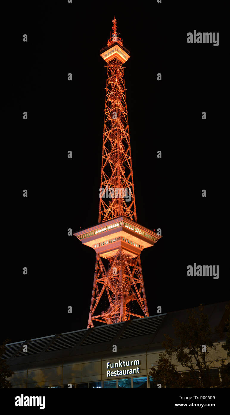 Festival of Lights, radio tower, fair, Westend, Charlottenburg, Berlin, Germany, Funkturm, Messe, Deutschland Stock Photo