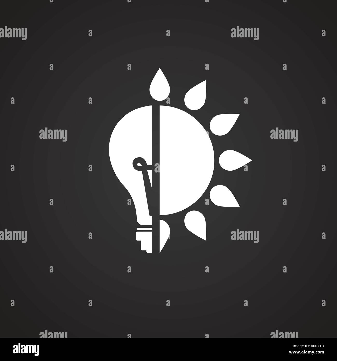 Eco green energy bulb on black background Stock Vector Image & Art - Alamy