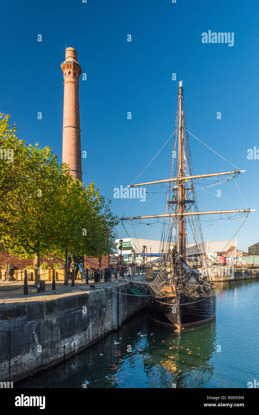 Tall ship Zebu, Royal Albert Docks, Liverpool, Merseyside, England