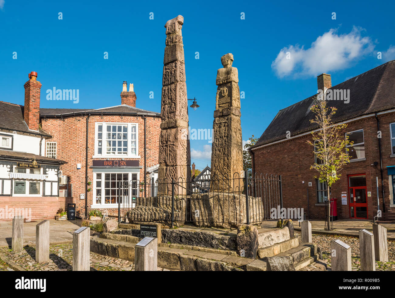 The Sandbach Crosses, Sandbach market square, Cheshire Stock Photo - Alamy