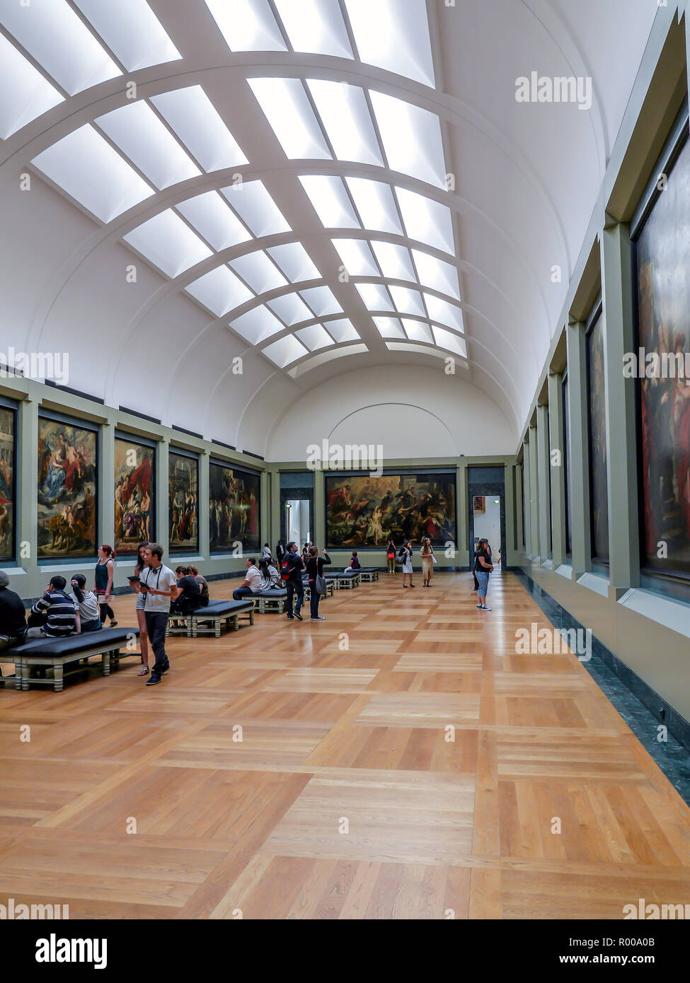 PARIS, FRANCE - AUGUST 28 2013: - Flemish paintings gallery department in Louvre Museum Stock Photo