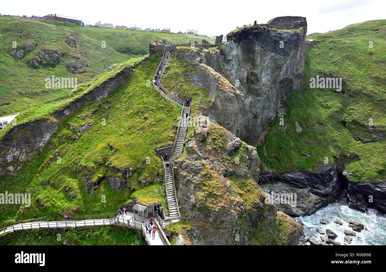 Tintagel castle,Cornwall,England,UK Stock Photo