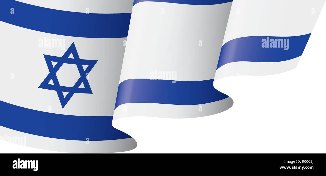 Israel flag, vector illustration on a white background Stock Vector ...