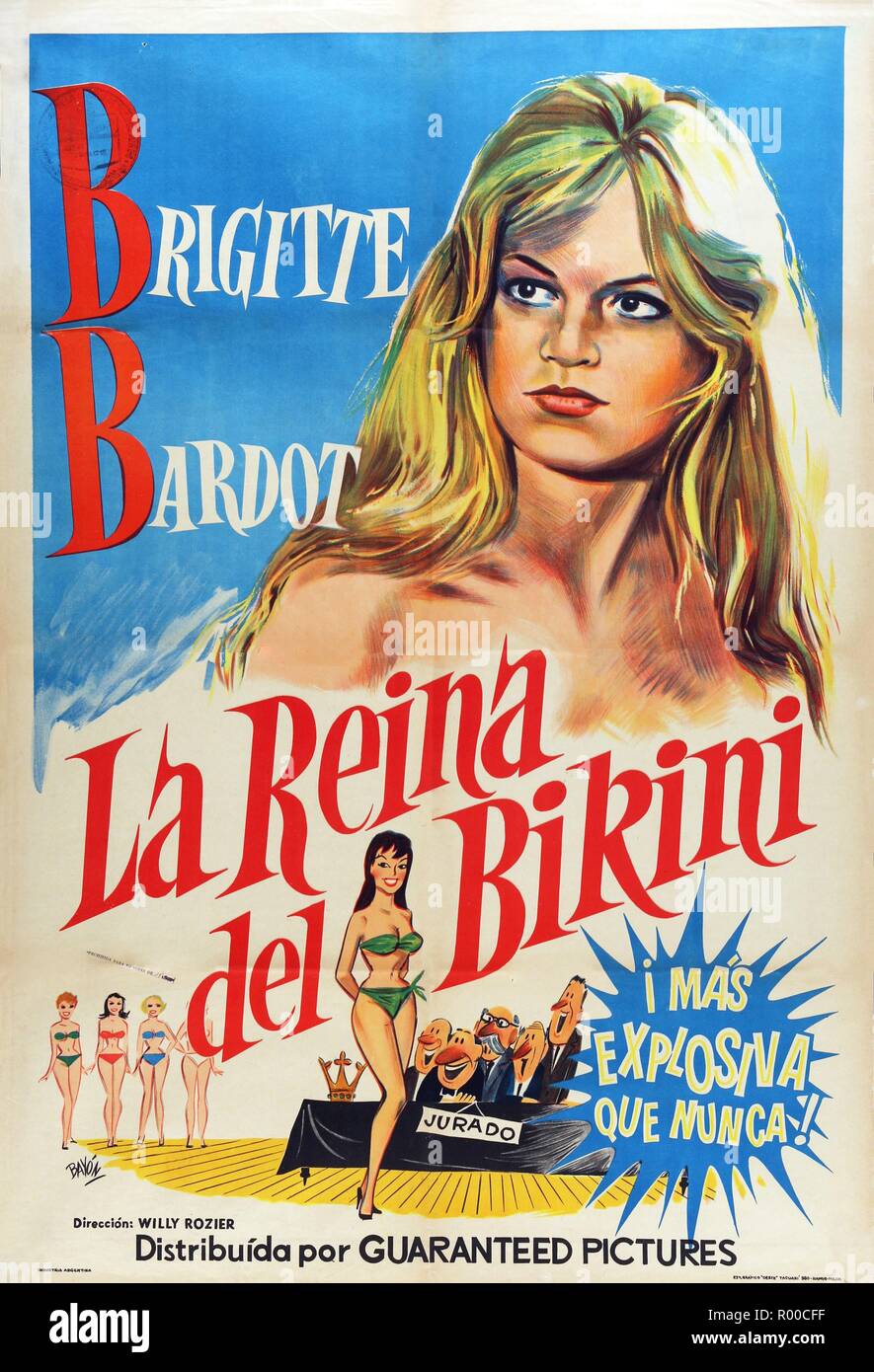 Manina, la fille sans voile Year : 1952 - France Director : Willy Rozier Brigitte  Bardot Poster (Arg Stock Photo - Alamy