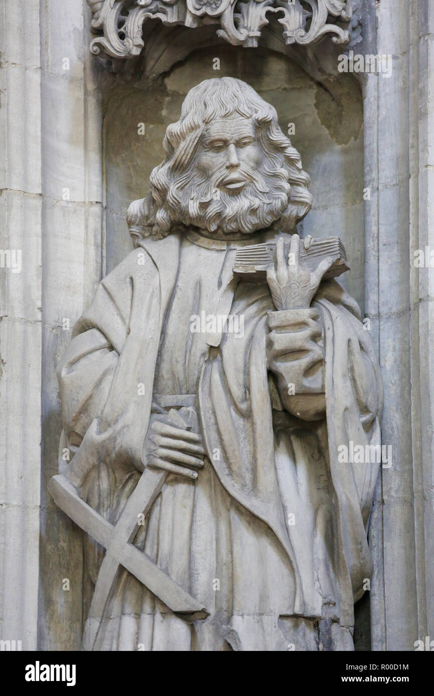 Statue of Saint Andrew or Andreas at the Cathedral of Oviedo, Asturias
