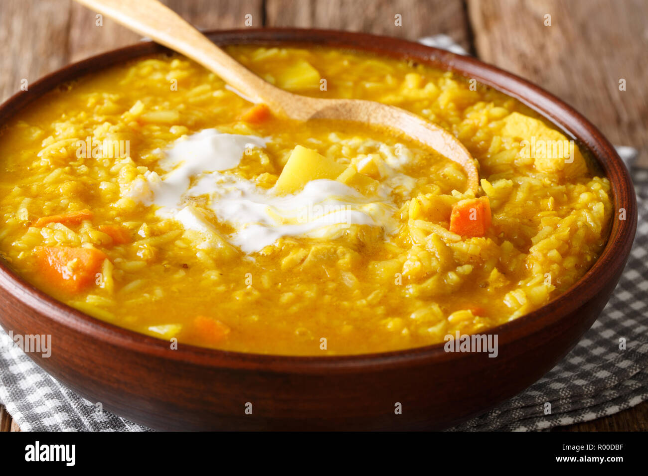 Mulligatawny Soup has many layers of warm flavor. With curry, garlic