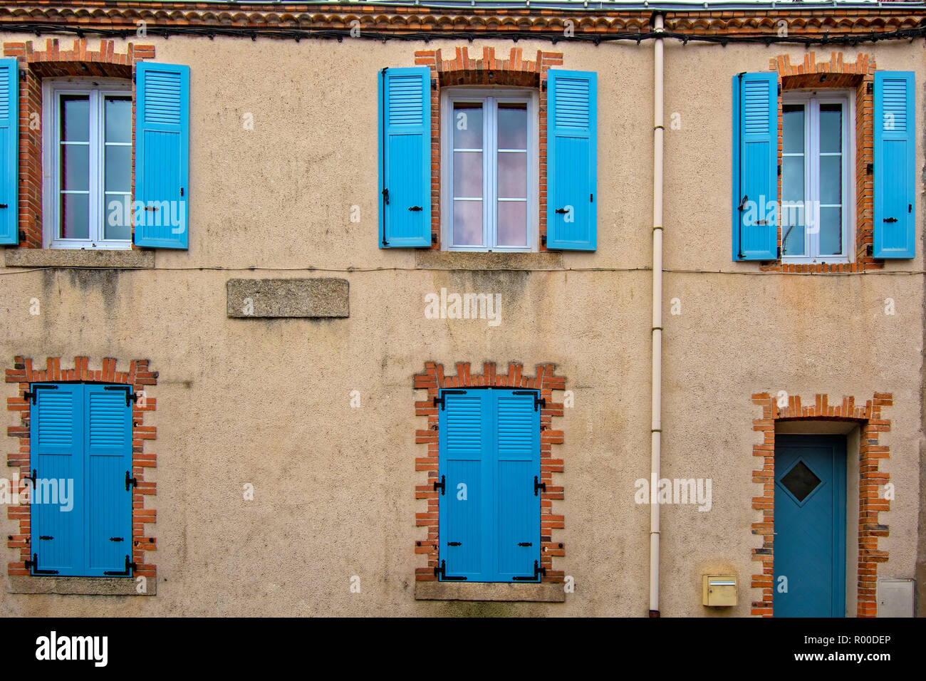 Colorful house in Clisson village in France Stock Photo