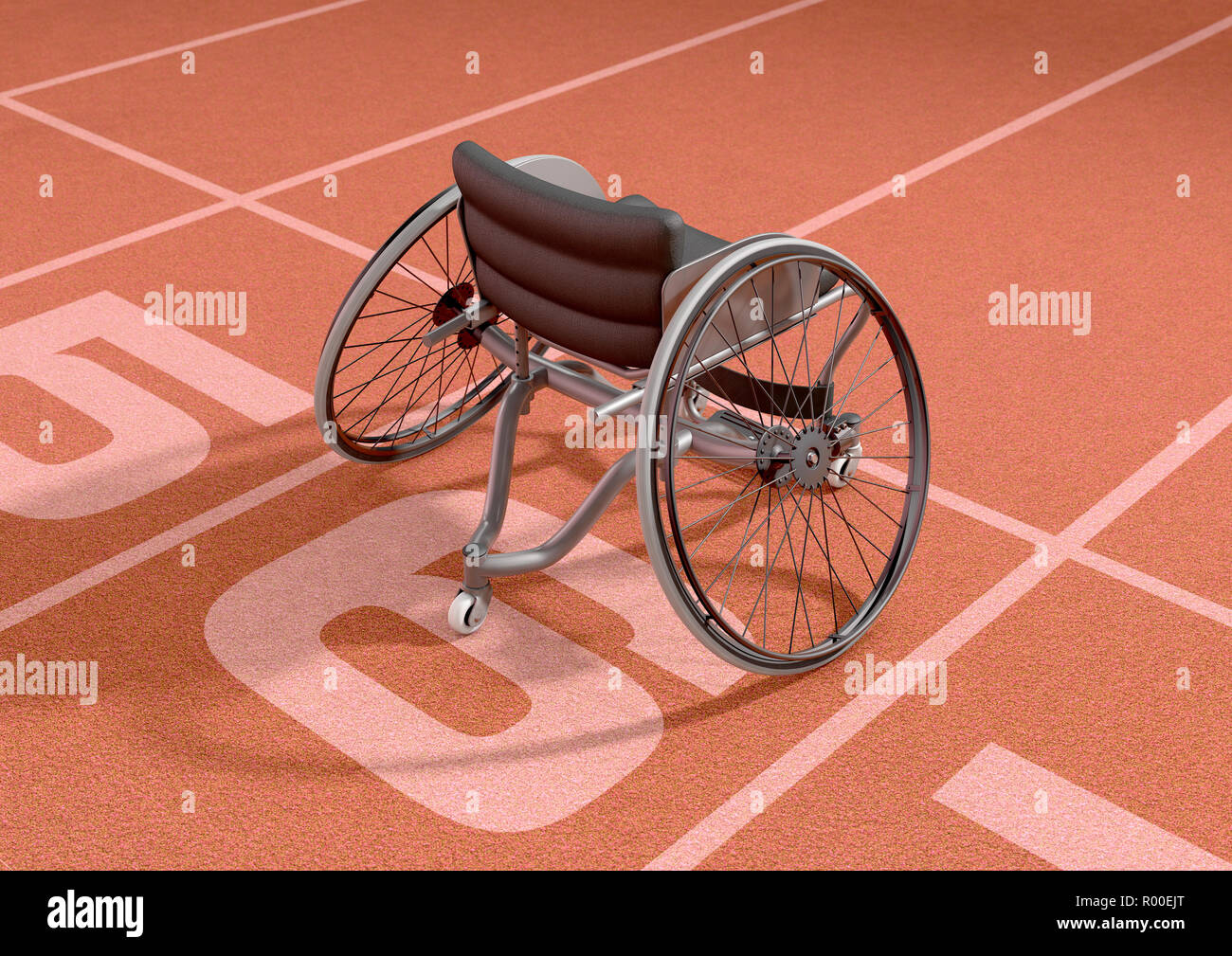 Modified Wheelchair Van Modified Wheelchair Van, An Empty Modified Wheelchair Used By Handicapped Athletes To Compete In Various Sporting Codes On An Orange Marked Athletics Track Background 3d Ren, Modified Wheelchair Van
